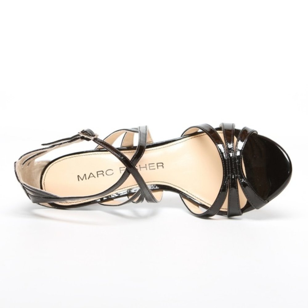 NEW Marc Fisher Strappy Sandals Heels Black - Picture 4 of 7